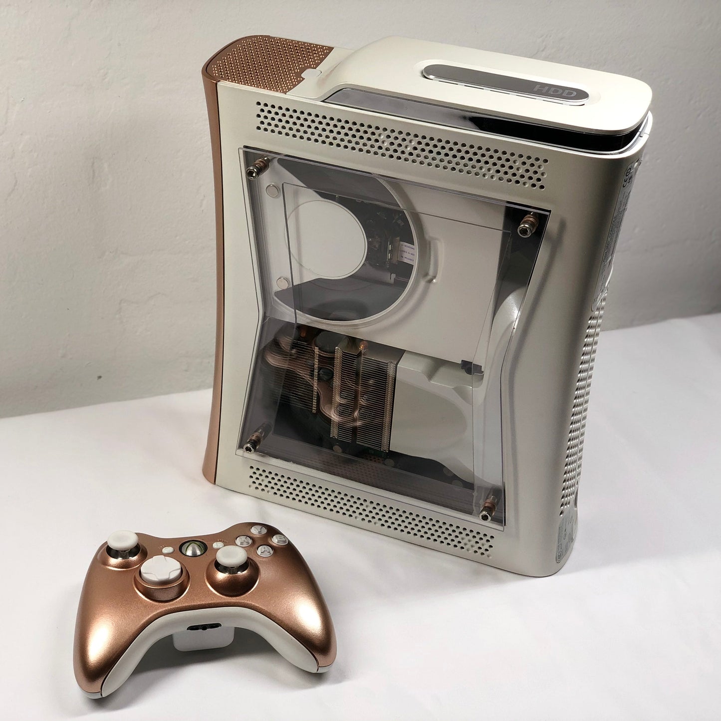Xbox 360 - Customized - Rose Gold and White image 0