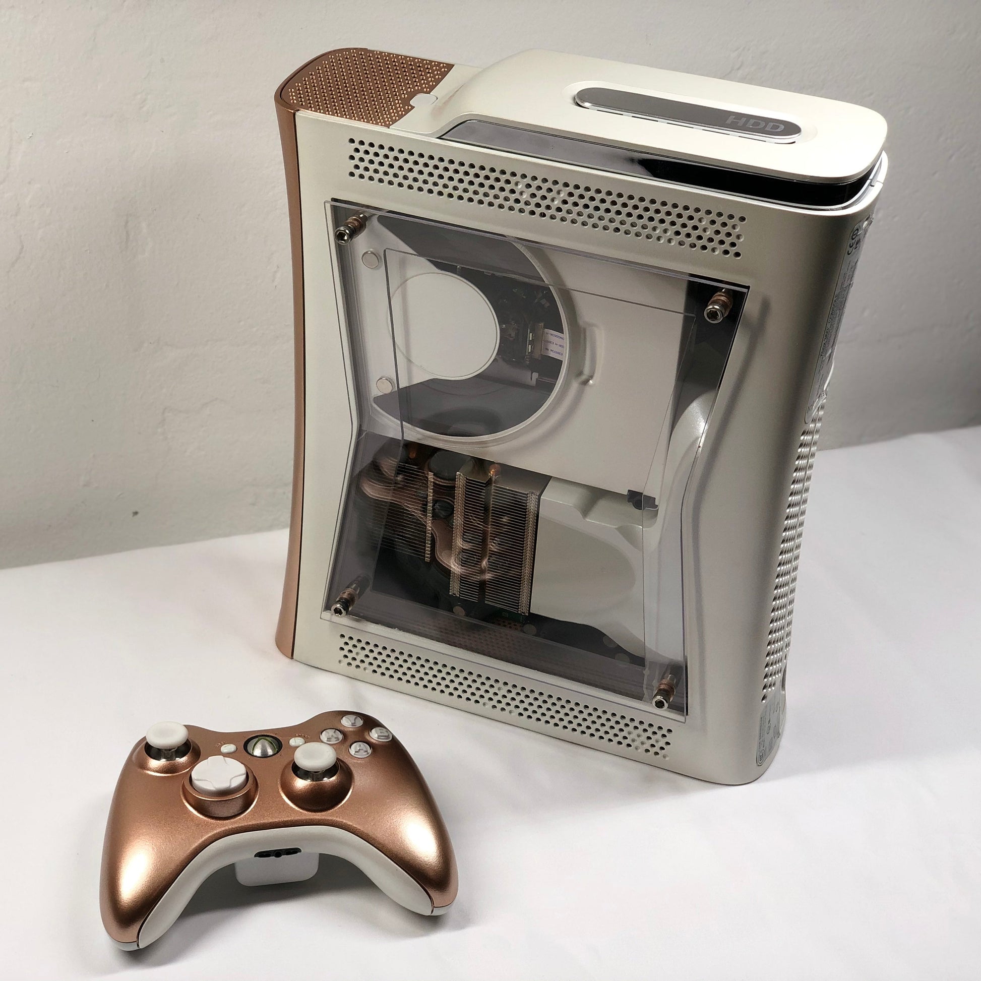 Xbox 360 - Customized - Rose Gold and White image 0