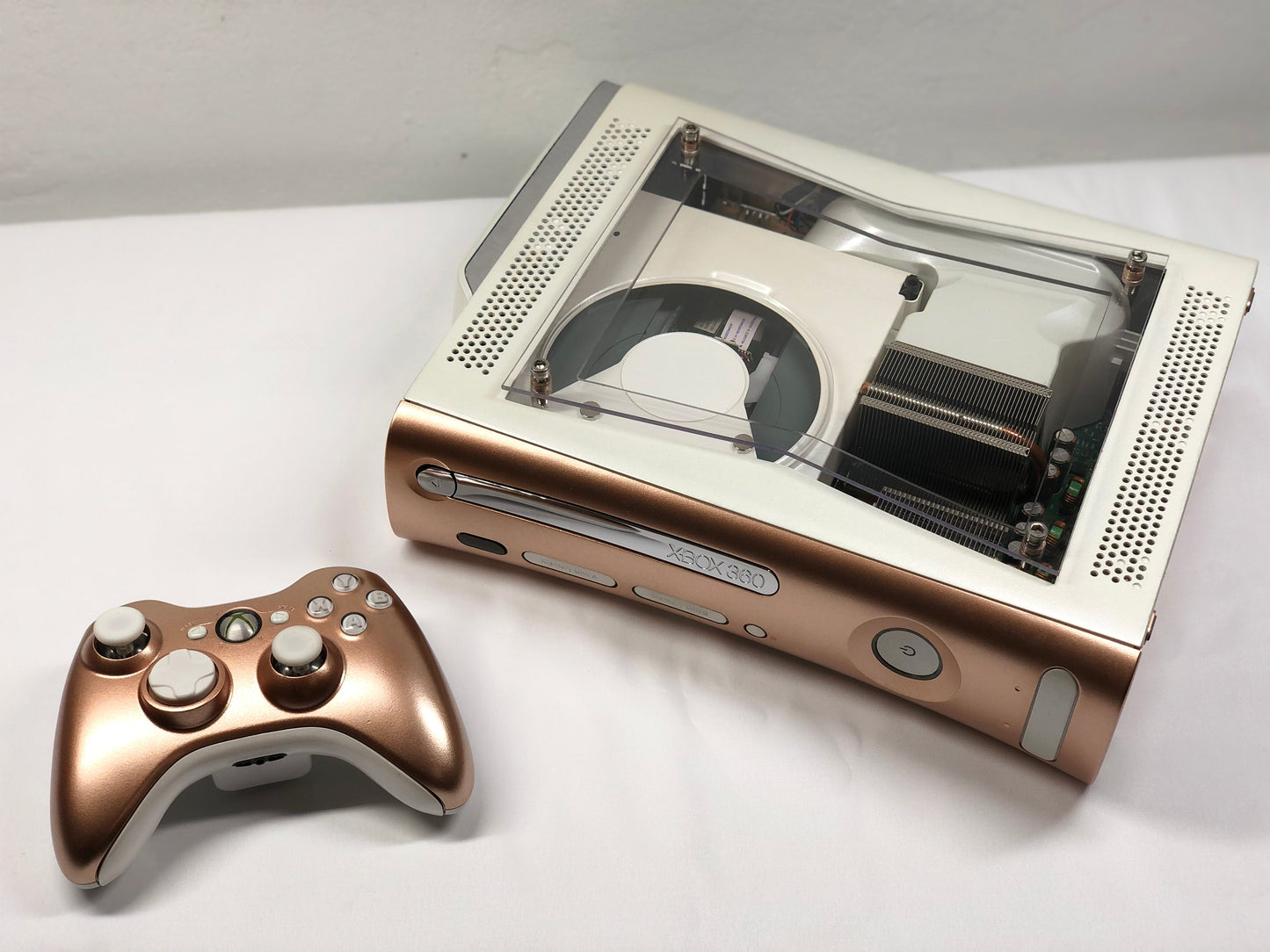 Xbox 360 - Customized - Rose Gold and White image 3
