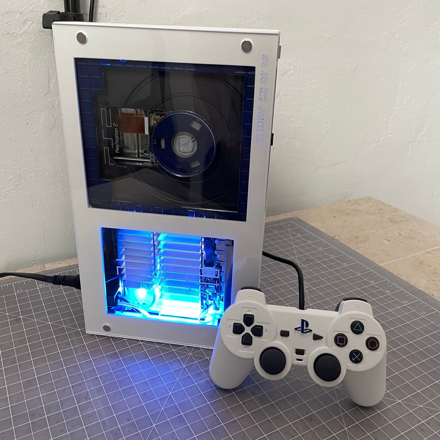 PS2 Fat - Customized - White and Blue image 0