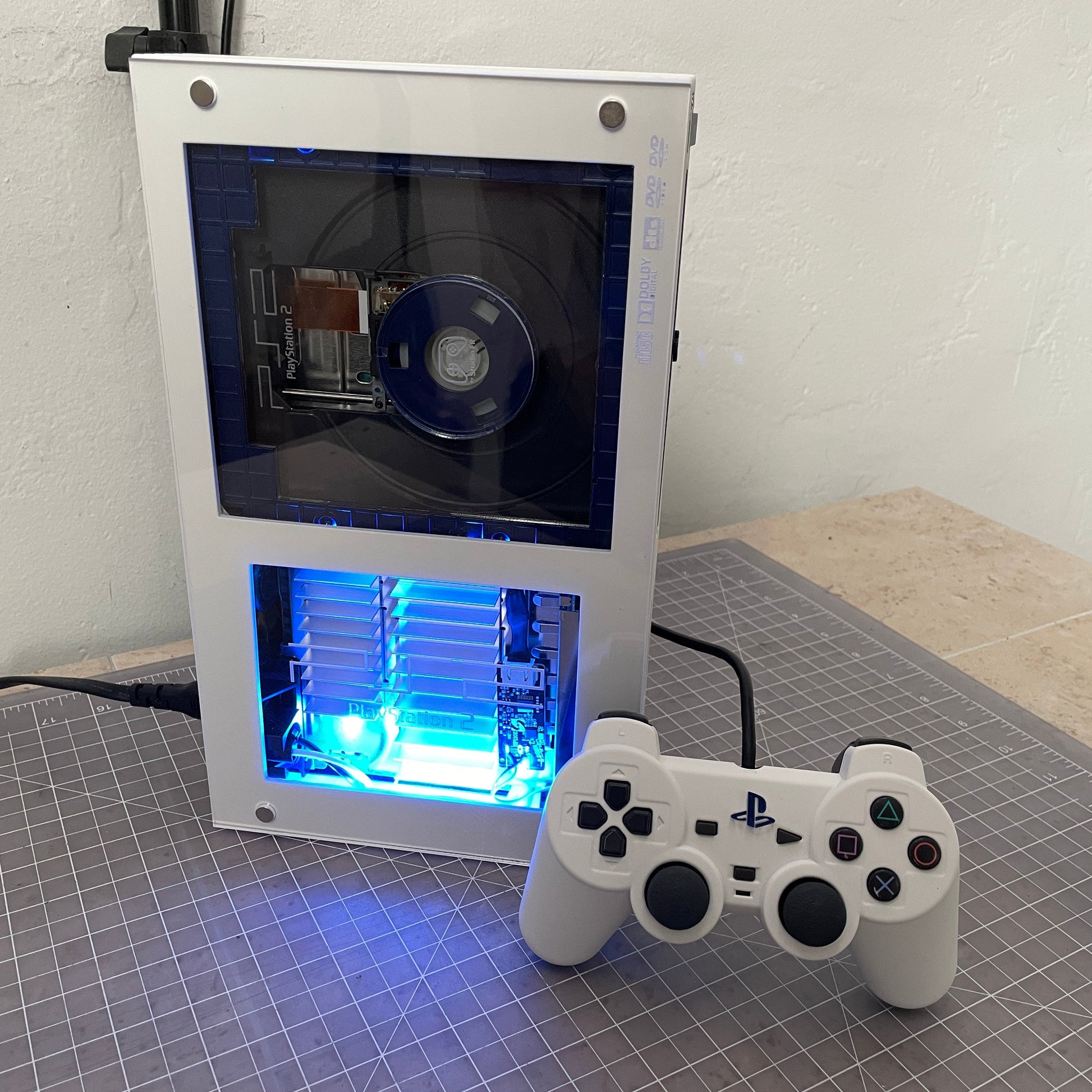 PS2 Fat - Customized - White and Blue image 0